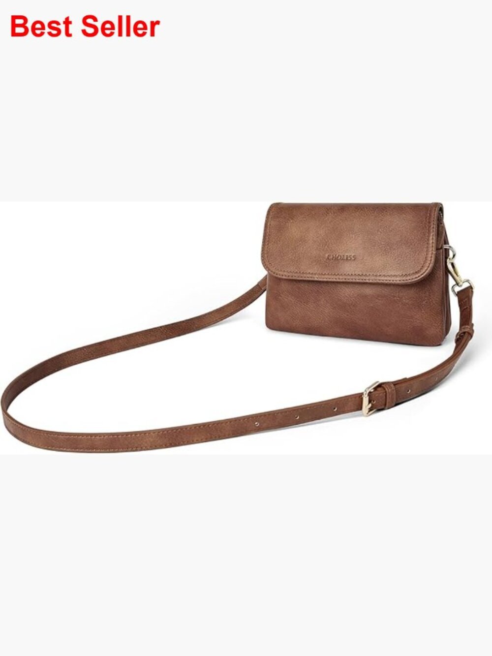 Small Crossbody Bag for Women, Vegan Leather, Phone Pocket, Adjustable Strap,